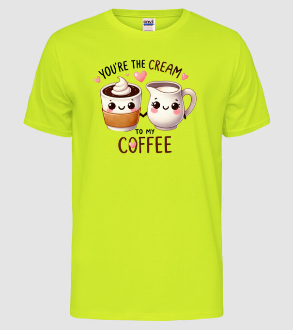 Cream to my Coffee model galben neon pe tricou