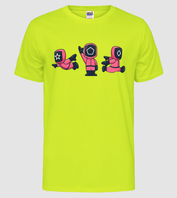 cute squid game toys model galben neon pe tricou
