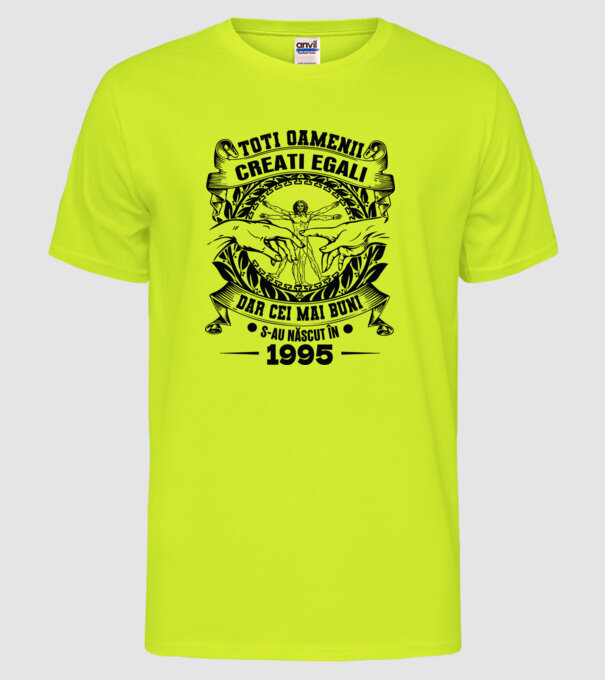 Da Vinci 30 1995 model galben neon pe tricou