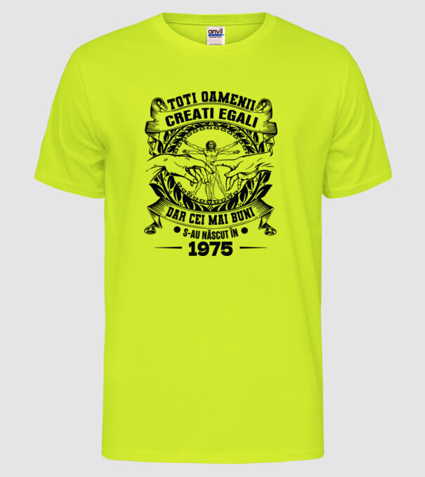 Da Vinci 50 1975 model galben neon pe tricou