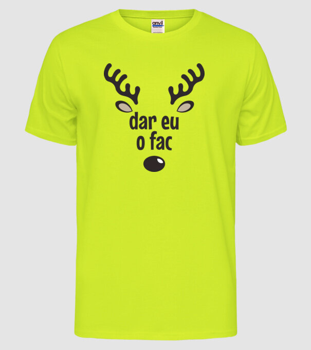 Dar eu o fac crăciun chiar căprioară Alb model galben neon pe tricou