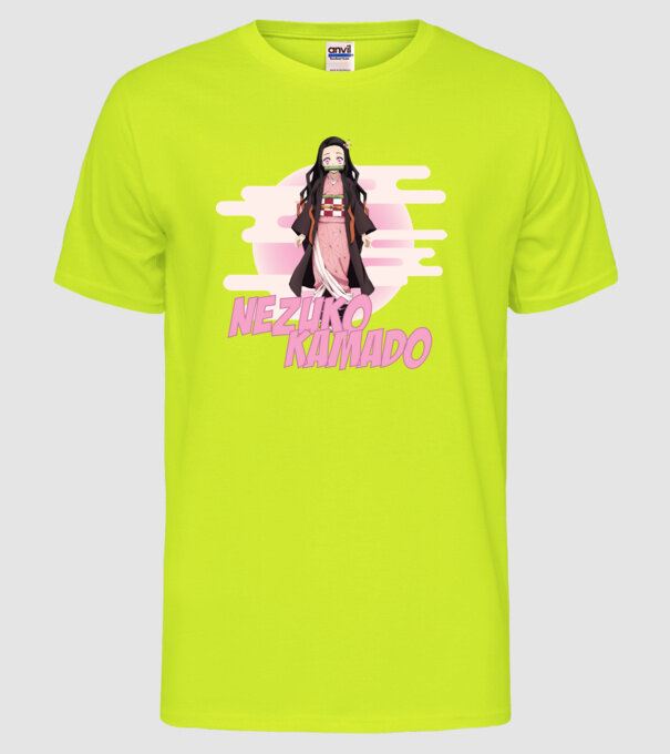 Demon Slayer  Nezuko model galben neon pe tricou