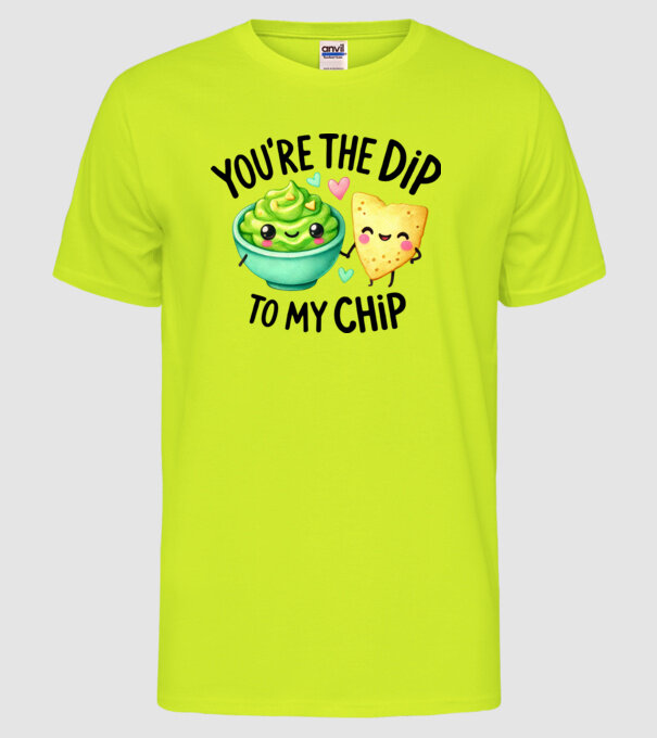 Dip to my Chip model galben neon pe tricou