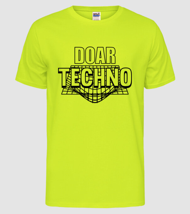 Doar techno model galben neon pe tricou