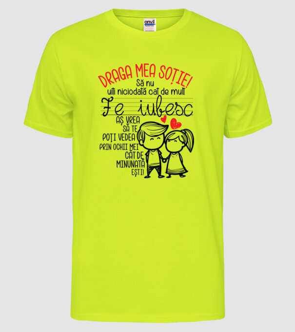dragul meu soț javitott2411 model galben neon pe tricou