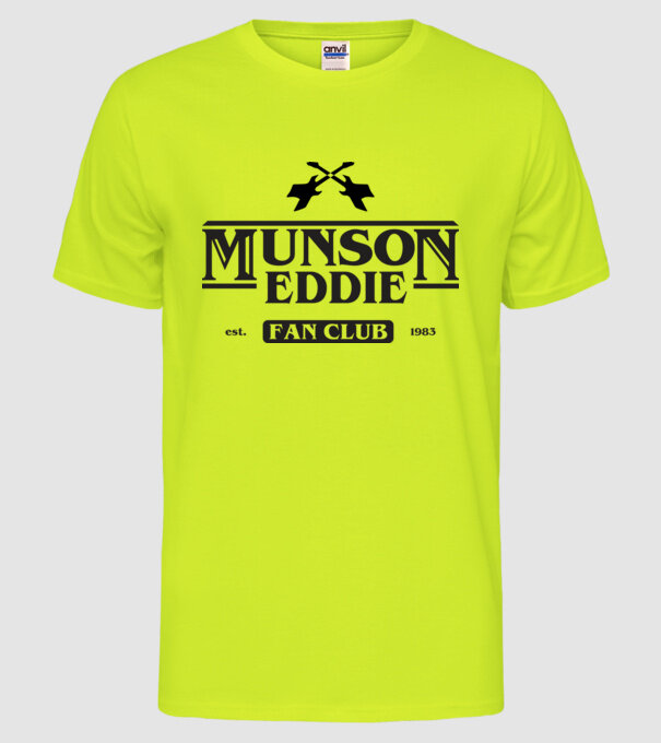 eddie munson fan club model galben neon pe tricou