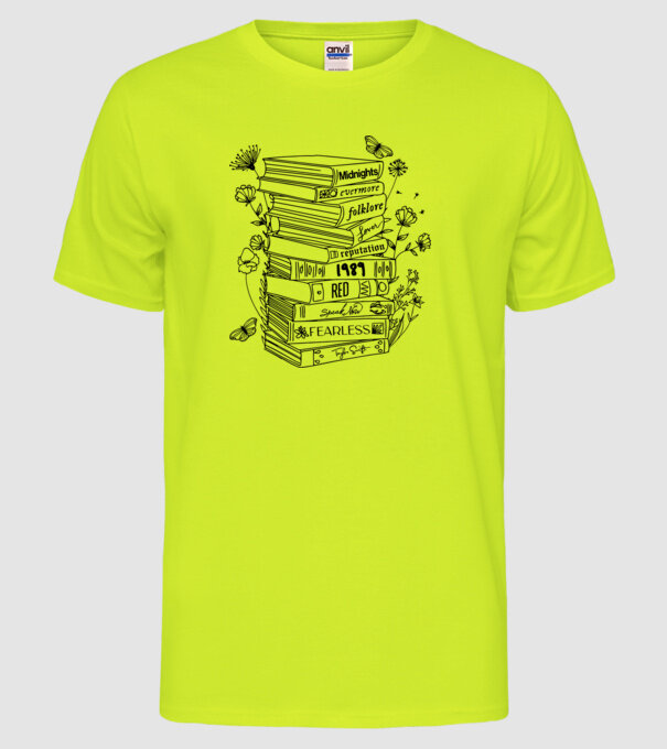 Eras tour books model galben neon pe tricou