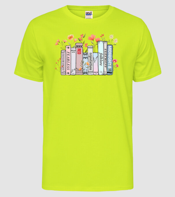 Eras tour books color model galben neon pe tricou