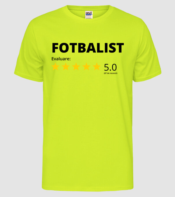 Evaluare 5 FOTBALIST model galben neon pe tricou