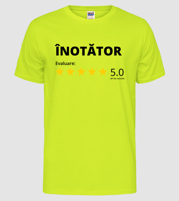 Evaluare 5 ÎNOTĂTOR model galben neon pe tricou