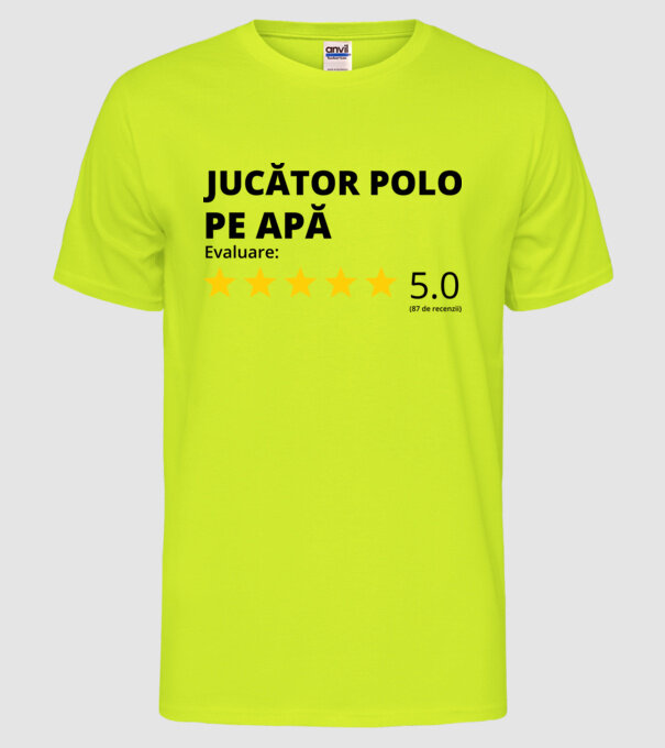 Evaluare 5 JUCĂTOR POLO PE APĂ model galben neon pe tricou