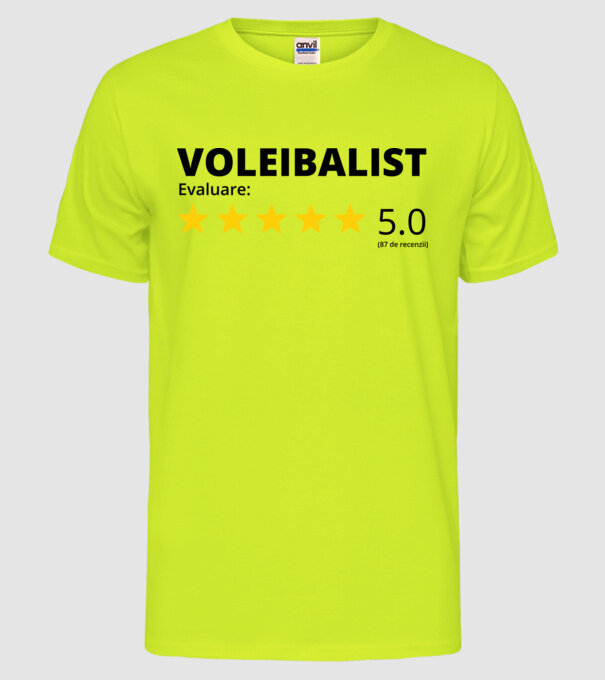 Evaluare 5 VOLEIBALIST model galben neon pe tricou