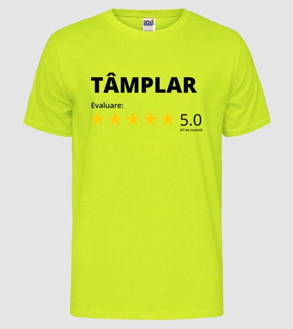 Evaluare - TÂMPLAR model galben neon pe tricou