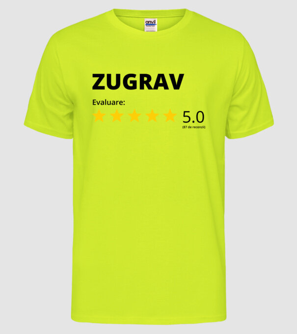Evaluare - ZUGRAV model galben neon pe tricou
