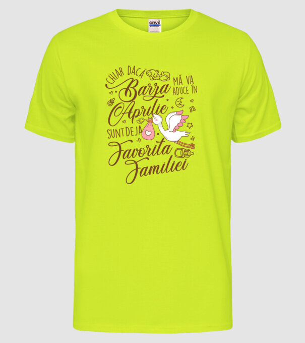 Favorita familiei APRILIE model galben neon pe tricou