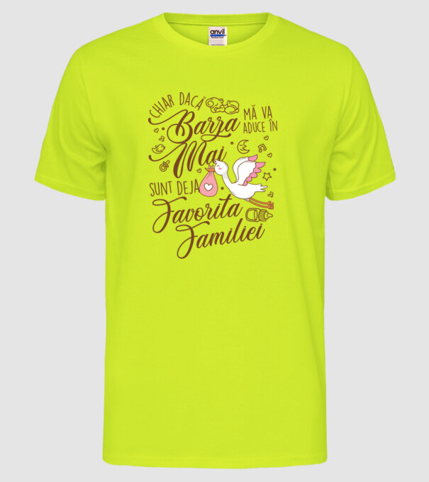 Favorita familiei MAI model galben neon pe tricou