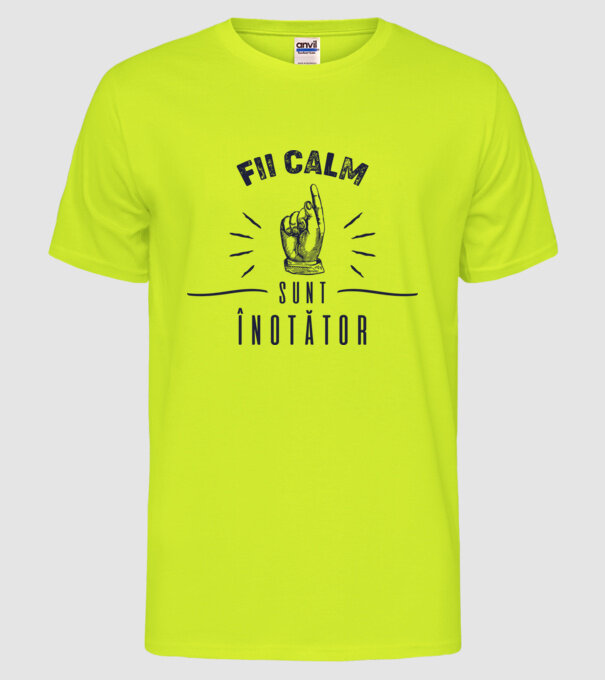 Fii calm, sunt ÎNOTĂTOR model galben neon pe tricou