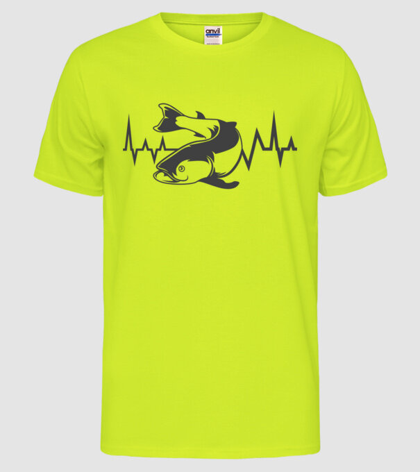 Fish model galben neon pe tricou