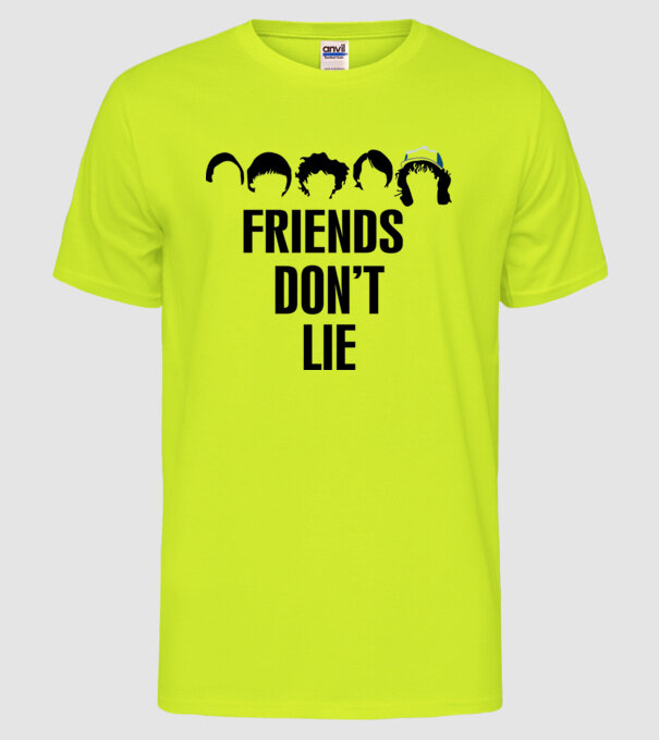friends dont lie stranger things model galben neon pe tricou