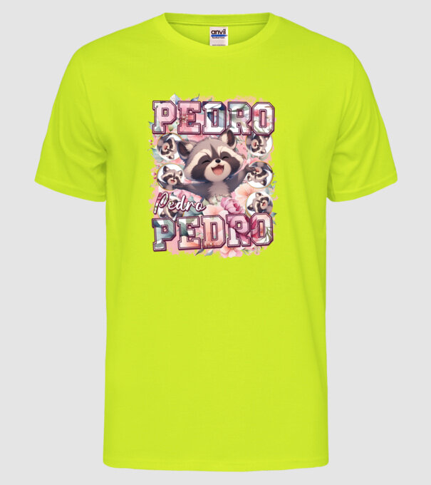 Girly Pedro model galben neon pe tricou