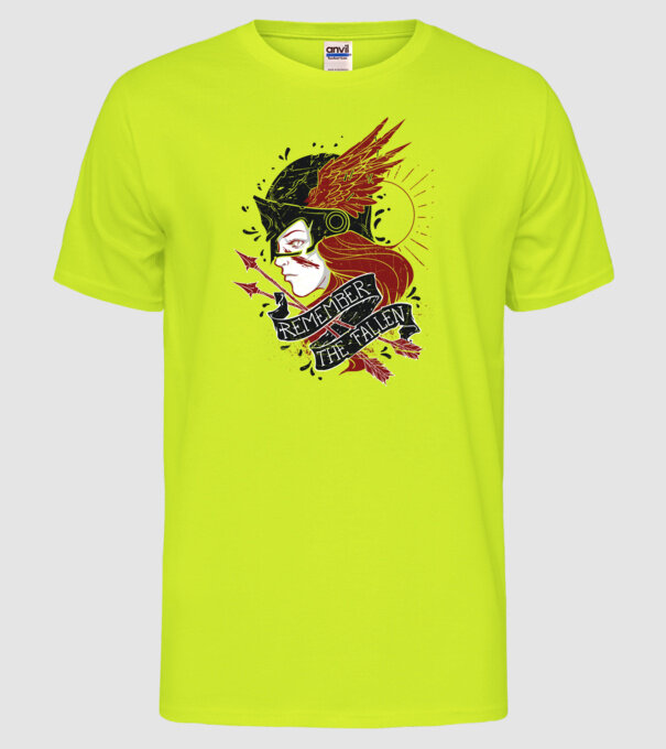 Graffiti model galben neon pe tricou