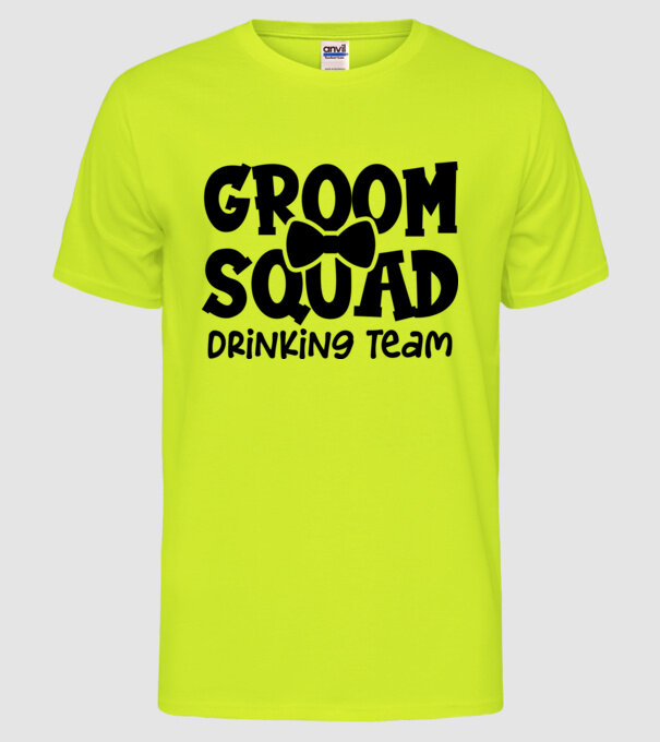Groom Squad model galben neon pe tricou