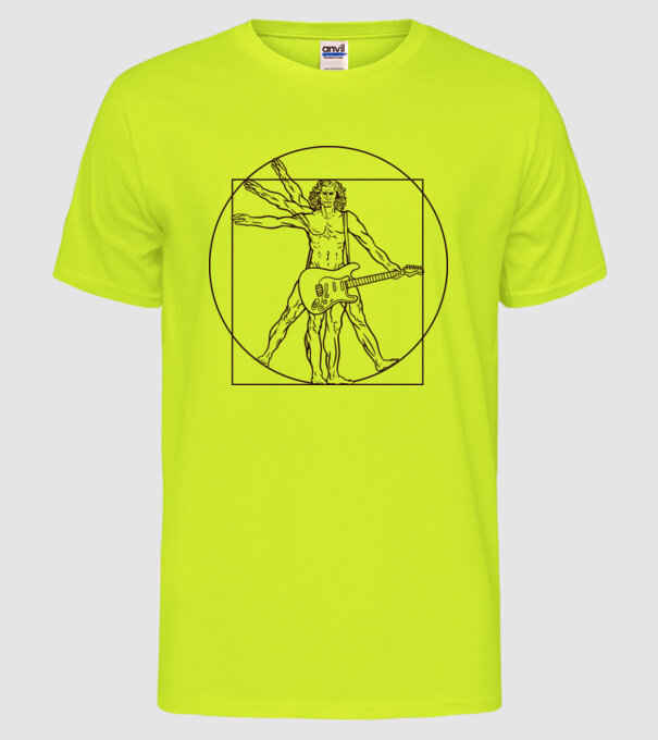 Guitar player model galben neon pe tricou