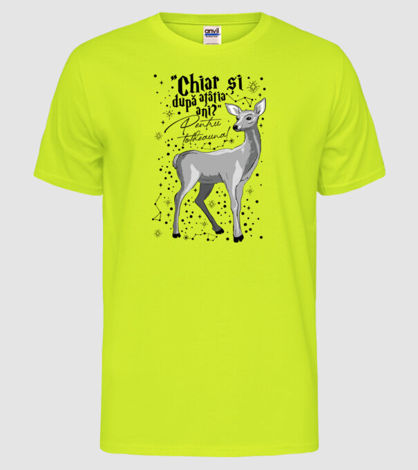 Harry Potter Valentine model galben neon pe tricou