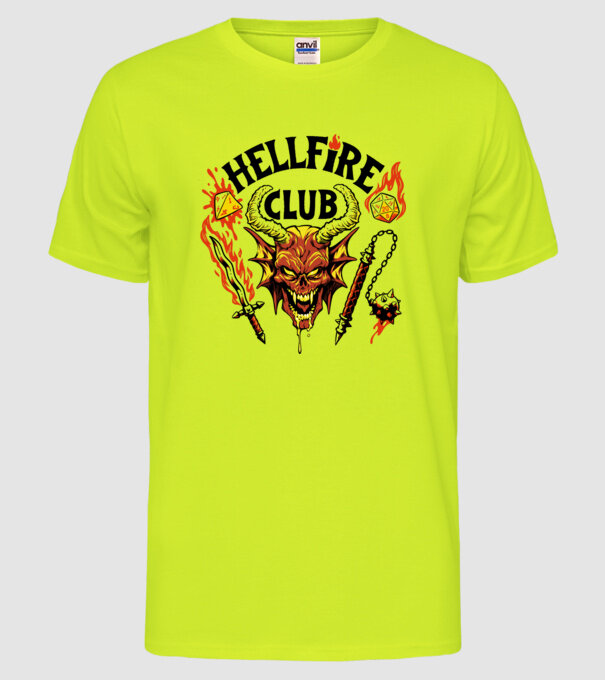 Hellfire ok model galben neon pe tricou