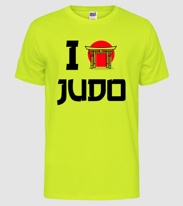 I love Judo model galben neon pe tricou
