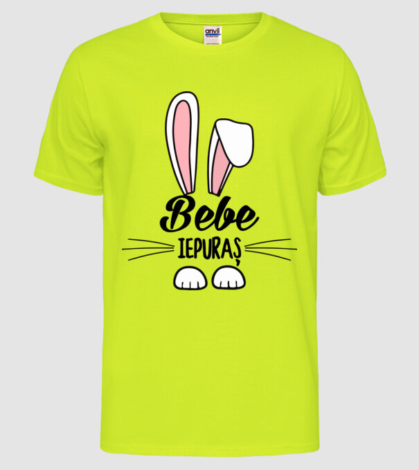 iepuraș bebe model galben neon pe tricou
