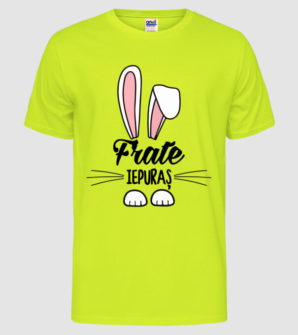 iepuraș frate model galben neon pe tricou