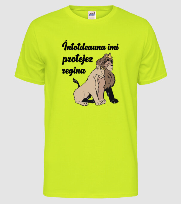 Întotdeauna îmi protejez regina model galben neon pe tricou