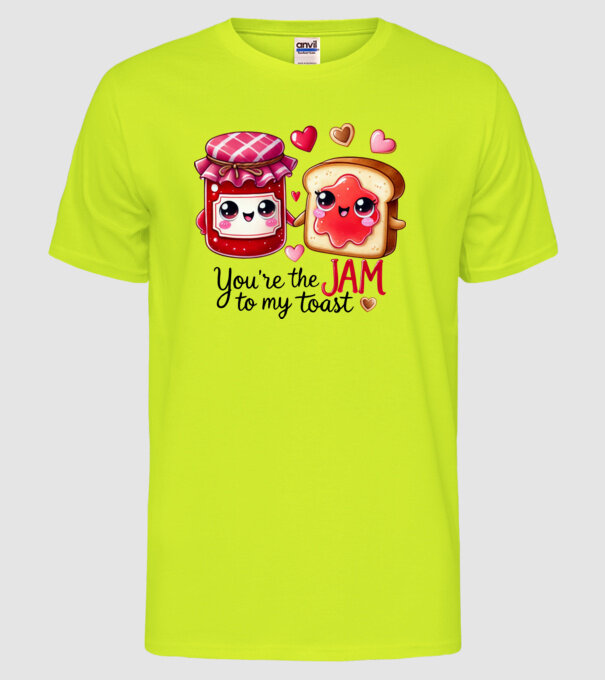 Jam to my Toast model galben neon pe tricou