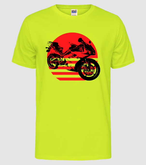 Katana model galben neon pe tricou