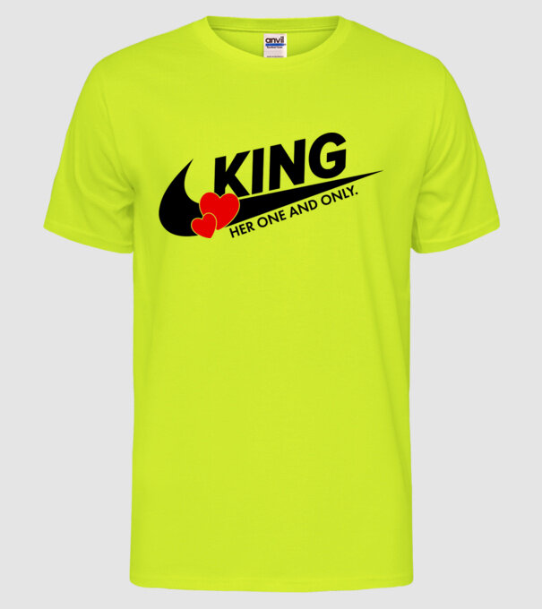 King model galben neon pe tricou