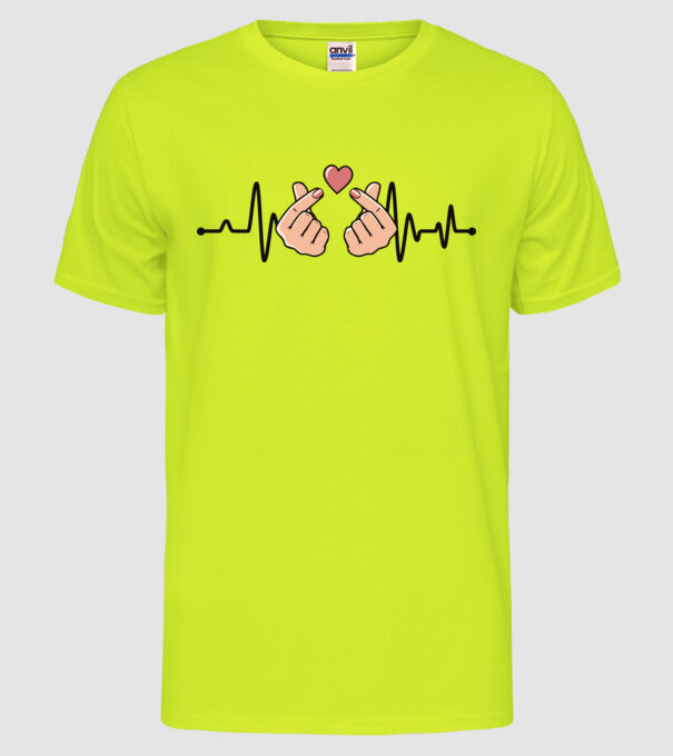 Kpop heartbeaT model galben neon pe tricou