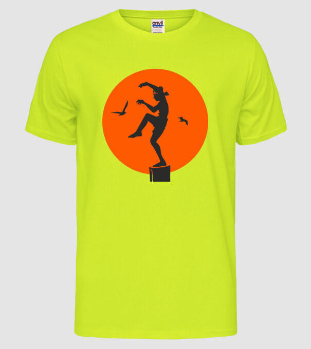 Larusso training cobra kai model galben neon pe tricou