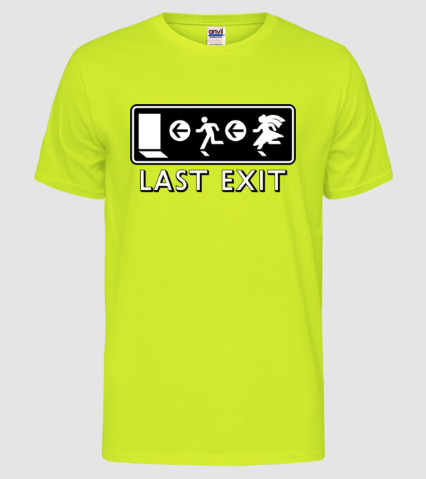 Last Exit model galben neon pe tricou