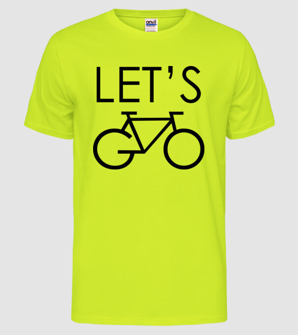 Let's go model galben neon pe tricou