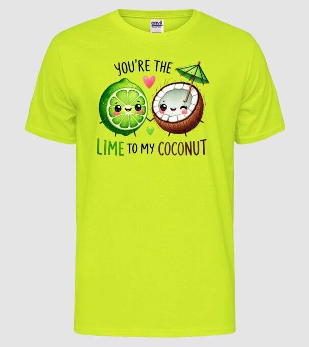 Lime to my Coconut model galben neon pe tricou