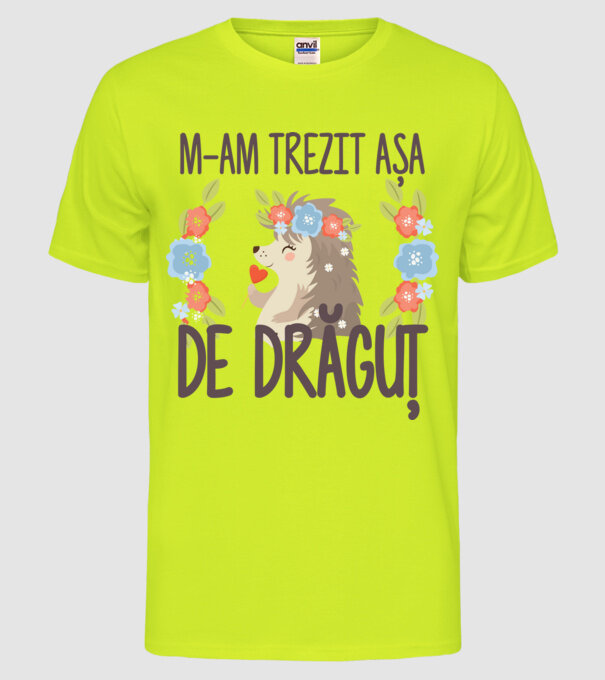 M-am trezit așa de drăguț model galben neon pe tricou