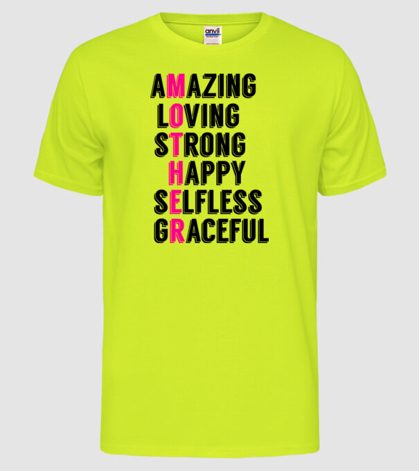 M O T H E R model galben neon pe tricou