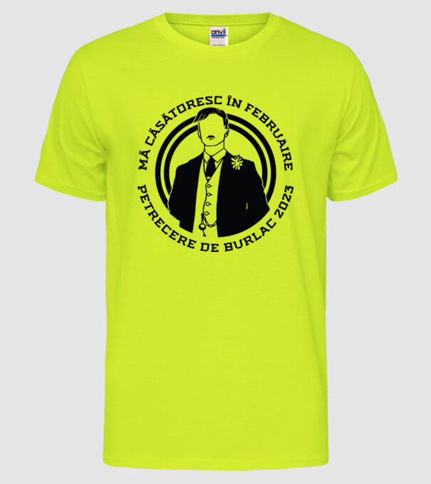 mă căsătoresc în februarie model galben neon pe tricou