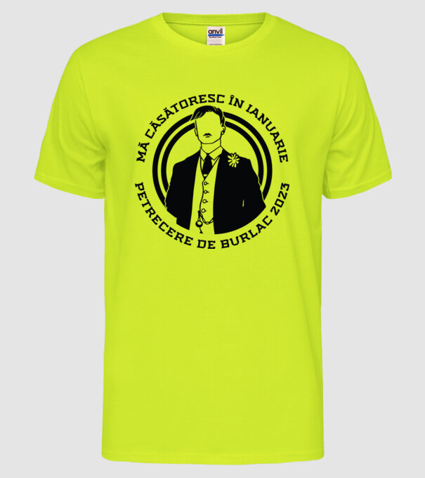mă căsătoresc în ianuarie model galben neon pe tricou
