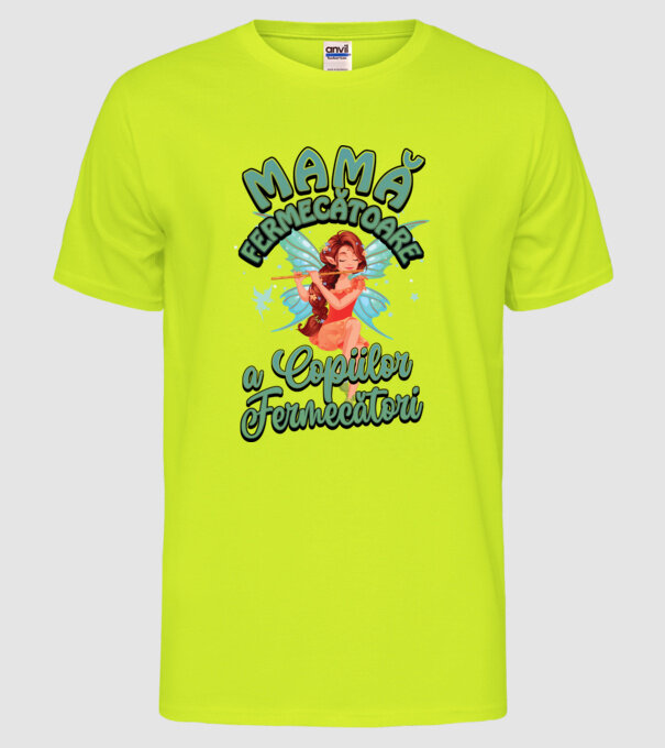 Mamă fermecătoare a copiilor fermecători model galben neon pe tricou