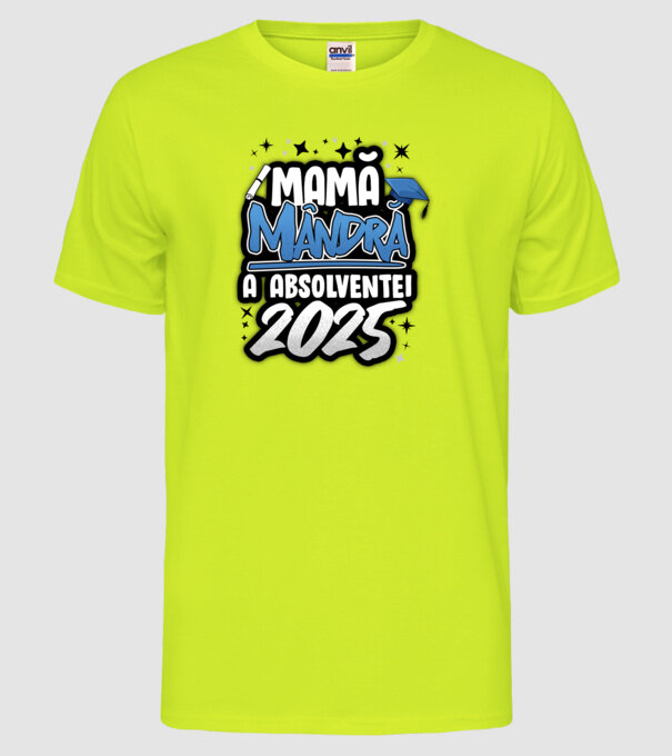 Mamă Mândră a absolventei model galben neon pe tricou