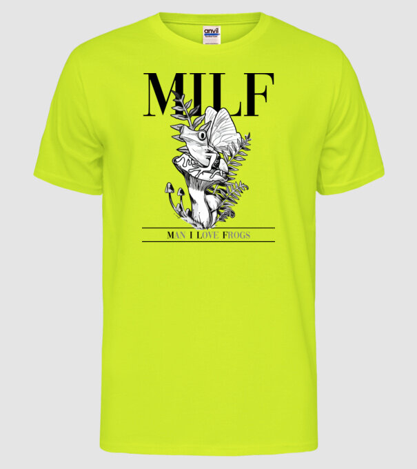 MILF man i love frogs model galben neon pe tricou