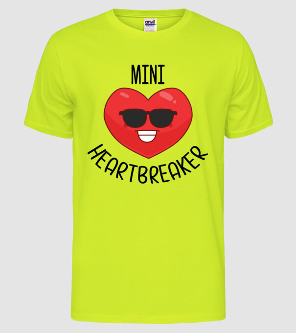 mini heartbreaker model galben neon pe tricou