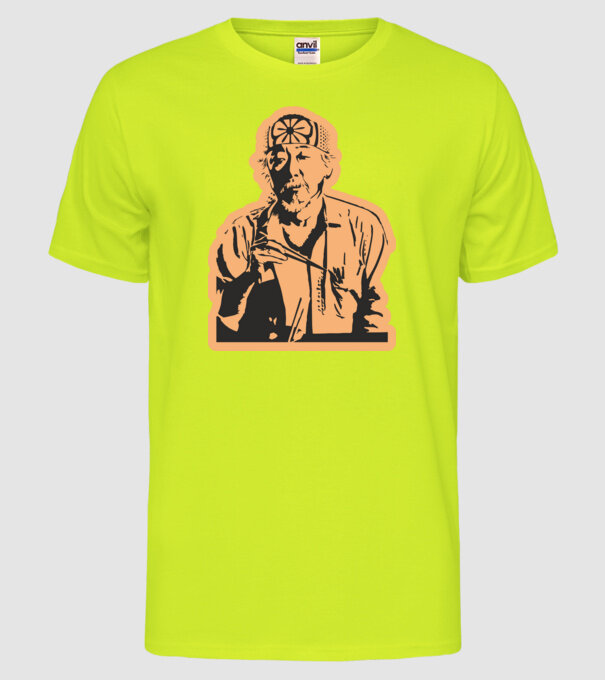 Mister miyagi cobra kai model galben neon pe tricou